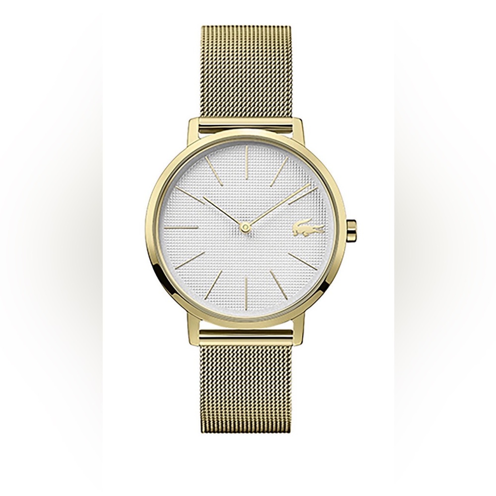 New Lacoste Women's Yellow Gold Mesh Bracelet With Dial Watch 2001107